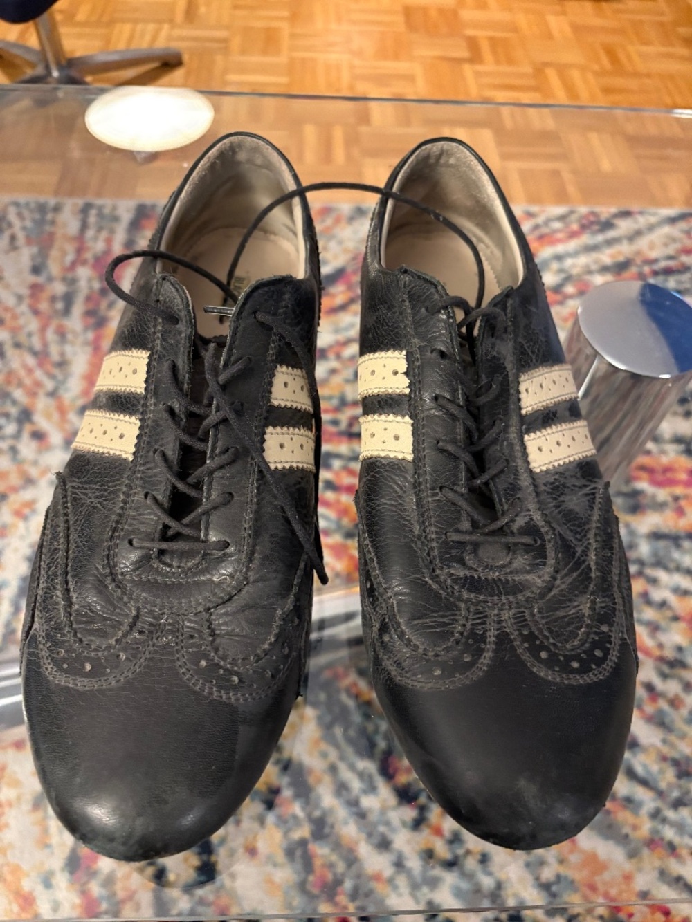 Black and White Leather Shoes - size 44 / 11